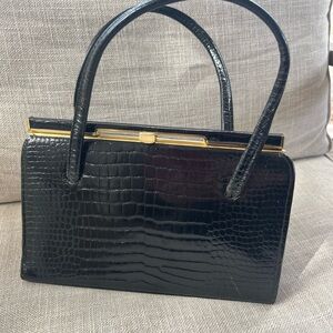 MCM Vintage Crouch & Fitzgerald New York luxury Black Crocodile Handbag